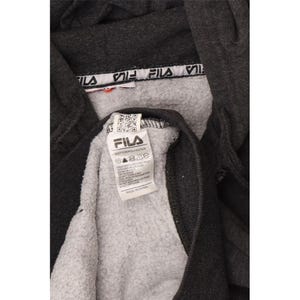 Sudadera con capucha y cremallera gráfica para hombre de Fila, de algodón gris grande imagen 3