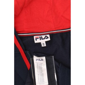 Fila mens graphic zip hoodie sweater UK 38 medium navy blue cotton image 3