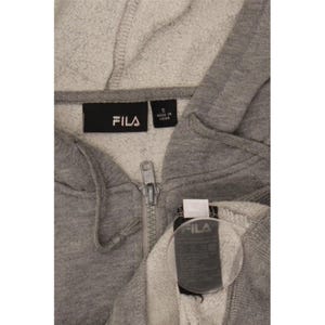 Sudadera con capucha y cremallera Fila para hombre, talla pequeña, color gris jaspeado, poliéster. imagen 3