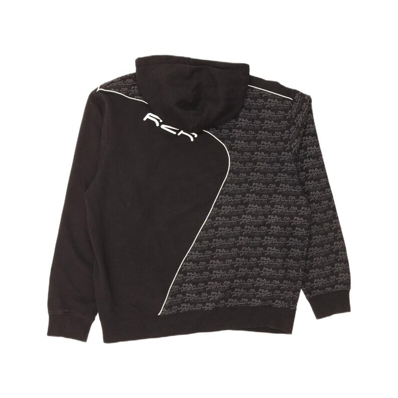 Fila pull à capuche graphique XL pour hommes en coton color block noir image 2