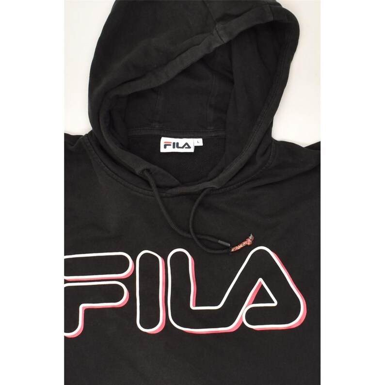Fila - Pull court à capuche et graphique pour femmes, coton, noir image 3