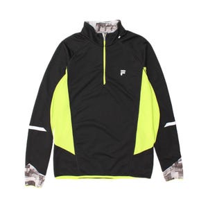 Chándal Fila para hombre con cuello con cremallera y bloques de color negro, talla grande imagen 1