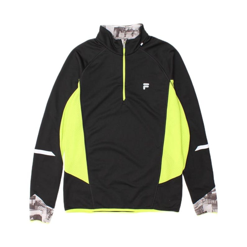 Chándal Fila para hombre con cuello con cremallera y bloques de color negro, talla grande imagen 1