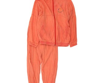 Vintage Mens Full Tracksuit IT 48 Medium Orange Polyester