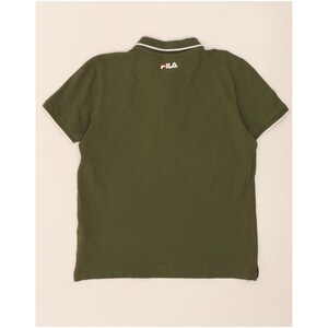 Fila mens polo shirt medium khaki cotton image 2