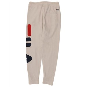 Pantalones de chándal con estampado gráfico para hombre de Fila, talla XS, algodón blanco imagen 2