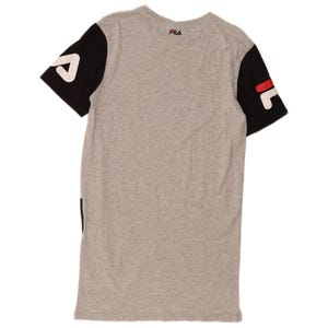 Fila womens oversized graphic t-shirt dress UK 10 small grey colourblock image 2
