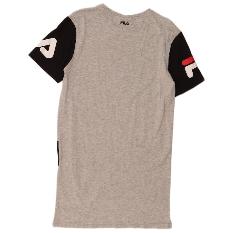 Fila womens oversized graphic t-shirt dress UK 10 small grey colourblock image 2