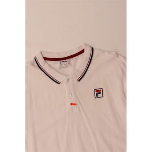 Fila mens long sleeve polo shirt XL white cotton image 3