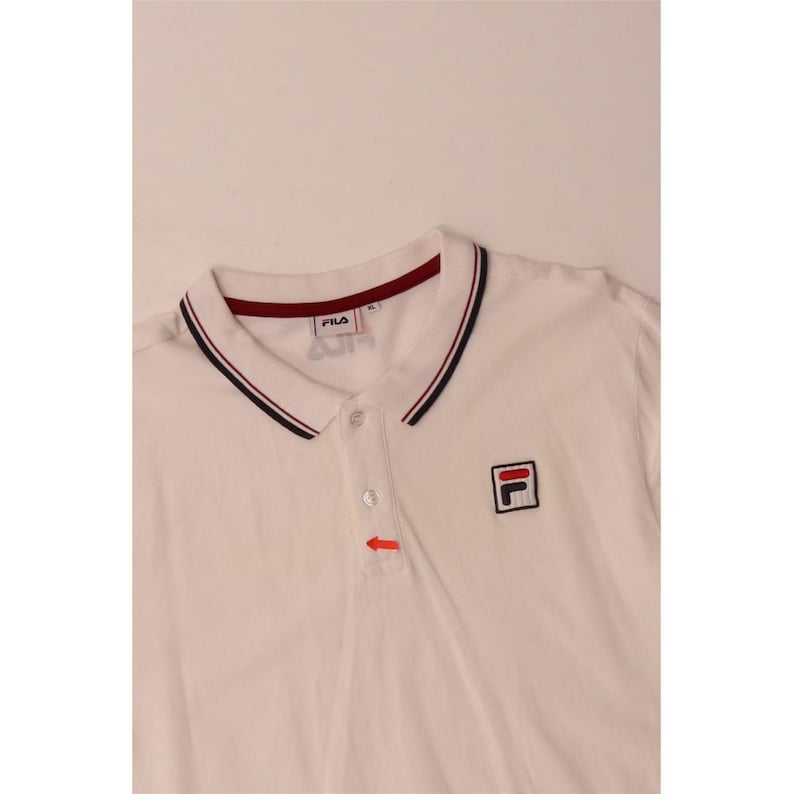 Fila mens long sleeve polo shirt XL white cotton image 3