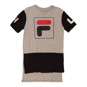 Fila womens oversized graphic t-shirt dress UK 10 small grey colourblock image 1