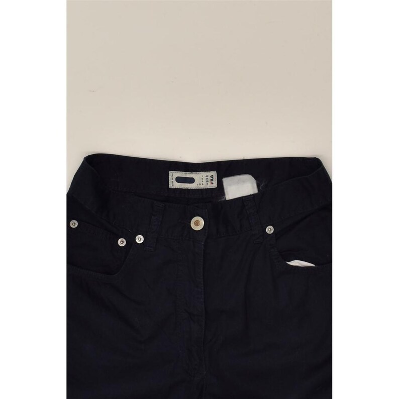 Fila womens high waist slim casual trousers IT 42 medium W26 L31 navy blue image 3