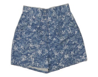 Vintage womens wide leg casual shorts IT 44 medium W28 blue floral