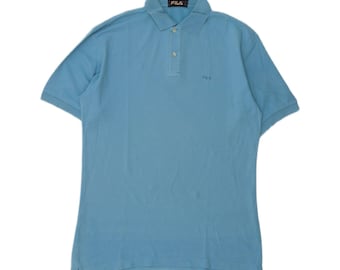 Fila Herren Polo-Shirt Large Blau Cotton