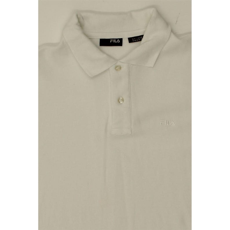 Fila Herren Poloshirt mittelgroß aus weißer Baumwolle Bild 4