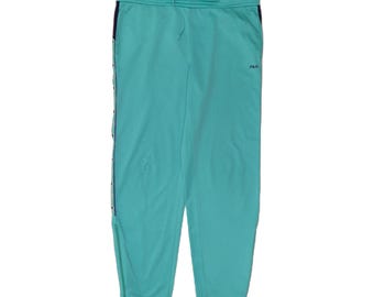 Pantalones de chándal Fila para hombre con estampado gráfico, talla IT 50, color turquesa (mediano)