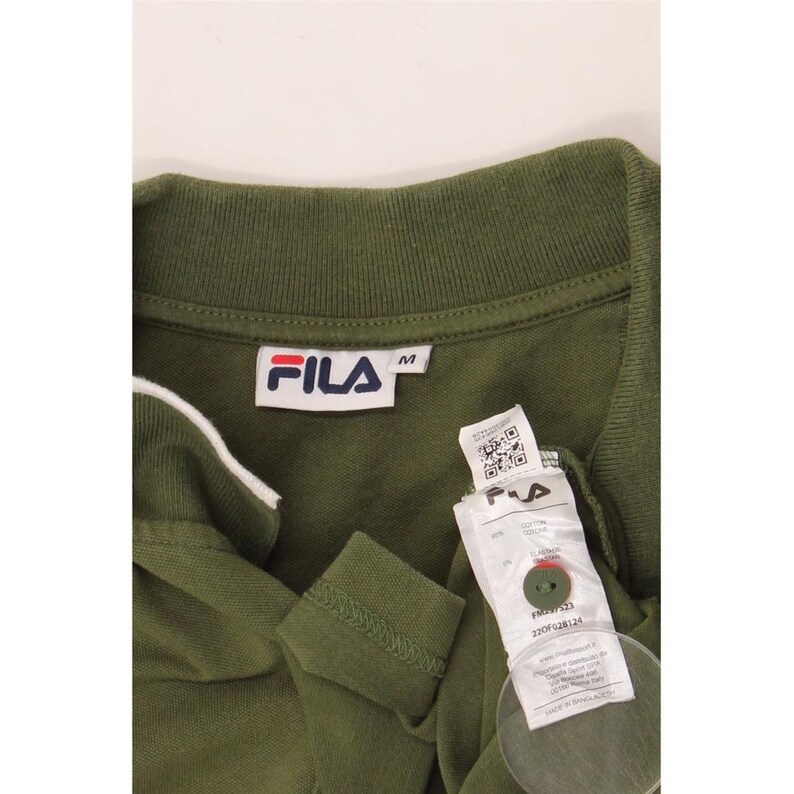 Fila mens polo shirt medium khaki cotton image 3