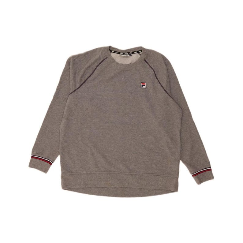 Fila Mens Sweatshirt Jumper XL Grey Cotton image 1