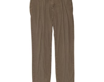 Vintage herrbyxor med raka chinos, IT 50 Large W34 L33 Khaki hundtandsmönster