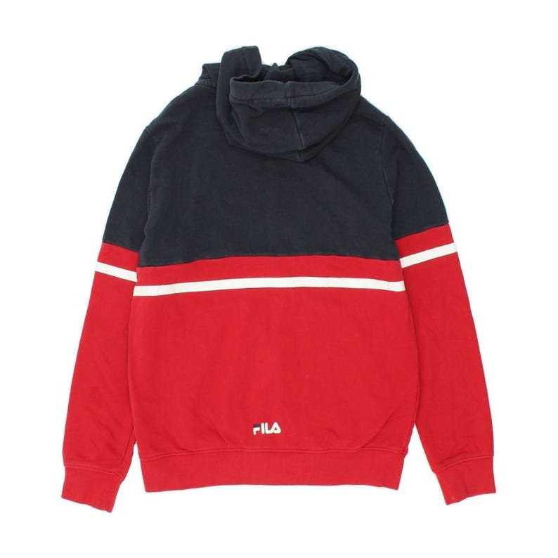 Fila Herren Grafik Zip Hoodie Pullover XS aus roter Baumwolle Bild 2