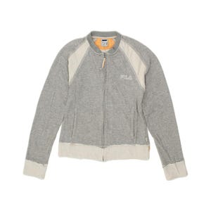 Fila womens tracksuit top jacket IT 40/42 small grey colourblock cotton image 1