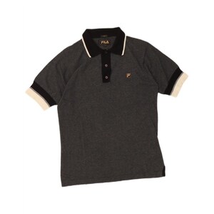 Fila Mens Polo Shirt Small Grey Colourblock Cotton image 1