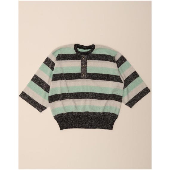 VINTAGE Womens Crew Neck Jumper Sweater UK 18 XL Multicoloured Striped