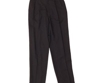 Vintage Mens Pegged Straight Suit Trousers W28 L34 Black Pinstripe