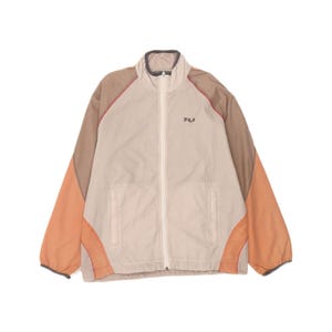 Fila Mens Tracksuit Top Jacket Small Beige Colourblock Polyamide image 1