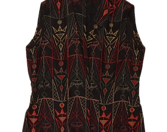 Kamizelka damska Vintage UK 12 Medium Black Geometry