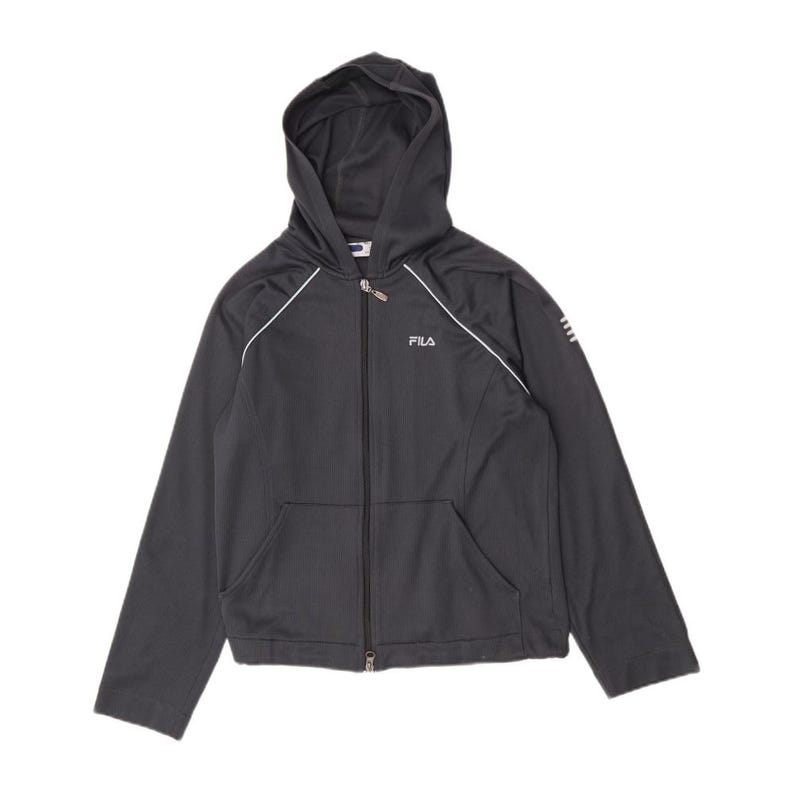 Fila Womens Zip Hoodie Sweater IT 40/42 Small Navy Blue Polyester image 1