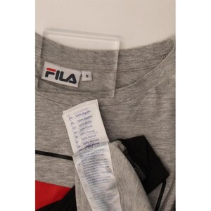 Fila womens oversized graphic t-shirt dress UK 10 small grey colourblock image 3