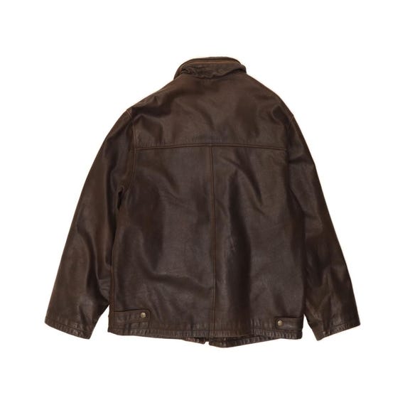Men's Brown Retro Genuine Hooded Leather Jacket, Real