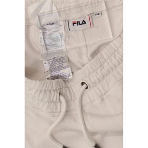Pantalones de chándal con estampado gráfico para hombre de Fila, talla XS, algodón blanco imagen 3