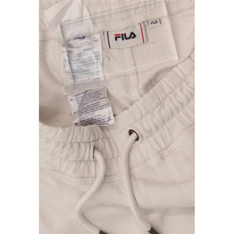 Pantalones de chándal con estampado gráfico para hombre de Fila, talla XS, algodón blanco imagen 3