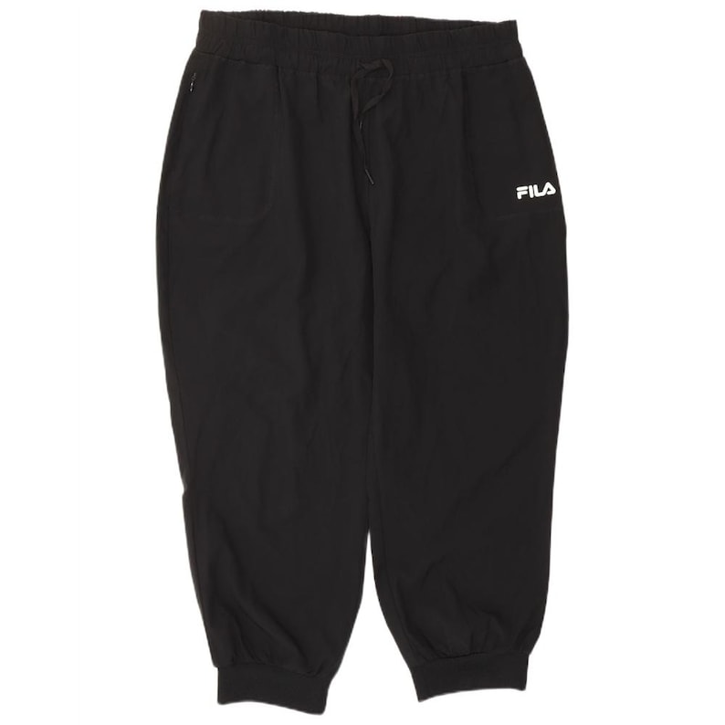 Fila womens tracksuit trousers joggers UK 16 large black polyester image 1