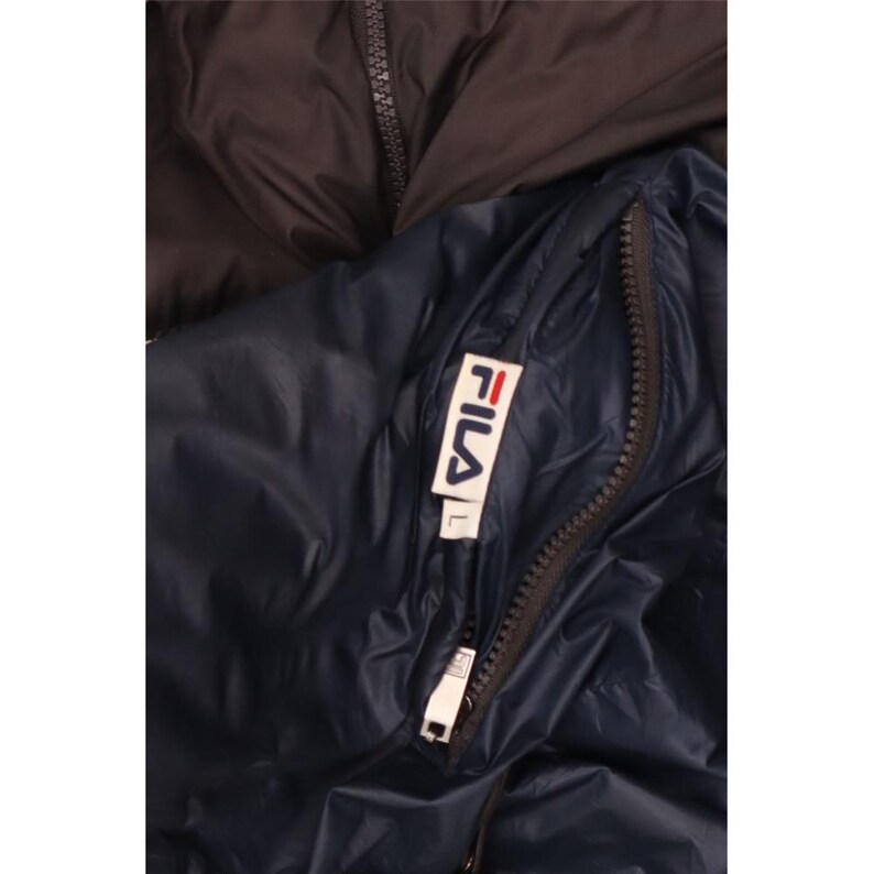 Fila Mens Hooded Reversible Padded Jacket UK 40 Large Navy Blue Colourblock image 5