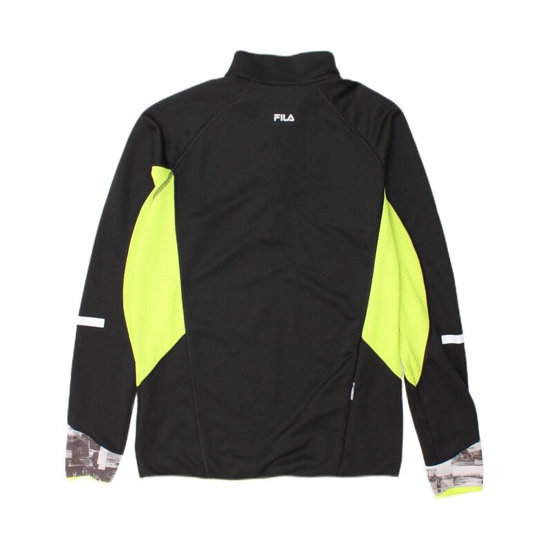 Chándal Fila para hombre con cuello con cremallera y bloques de color negro, talla grande imagen 2