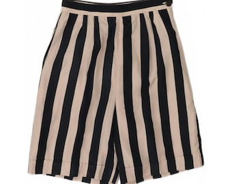 Vintage womens high rise casual shorts W26 small  black striped
