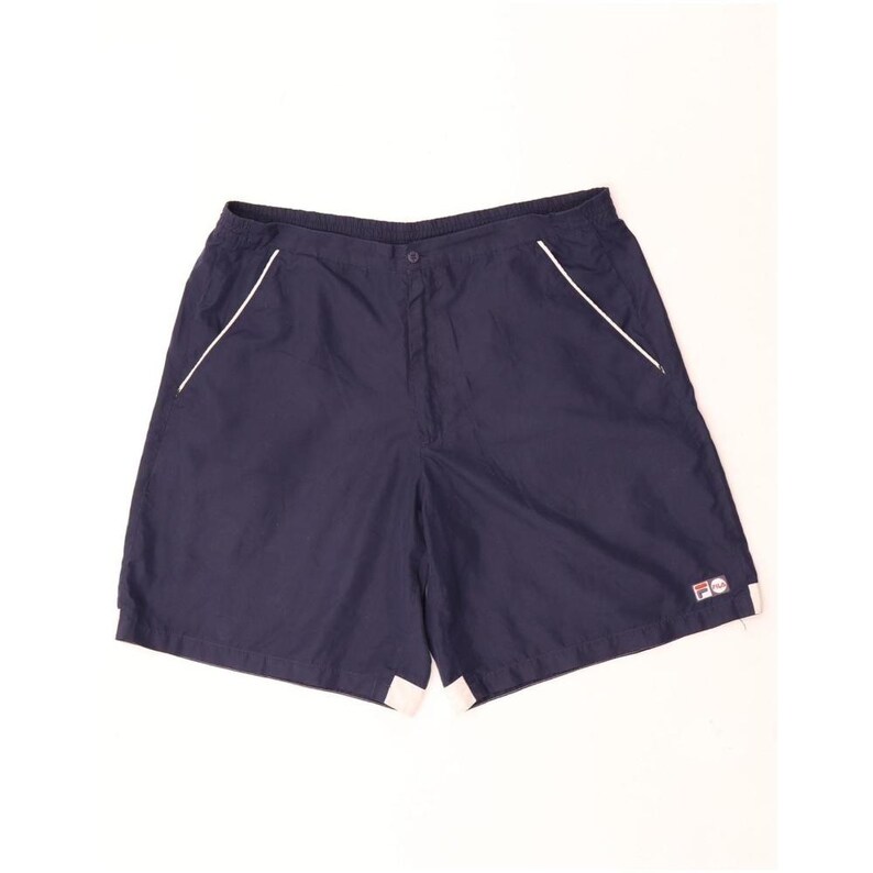 Bermuda Chino Masculina Fila Tamanho Grande W36 Azul Marinho em Poliéster Colorblock imagem 1