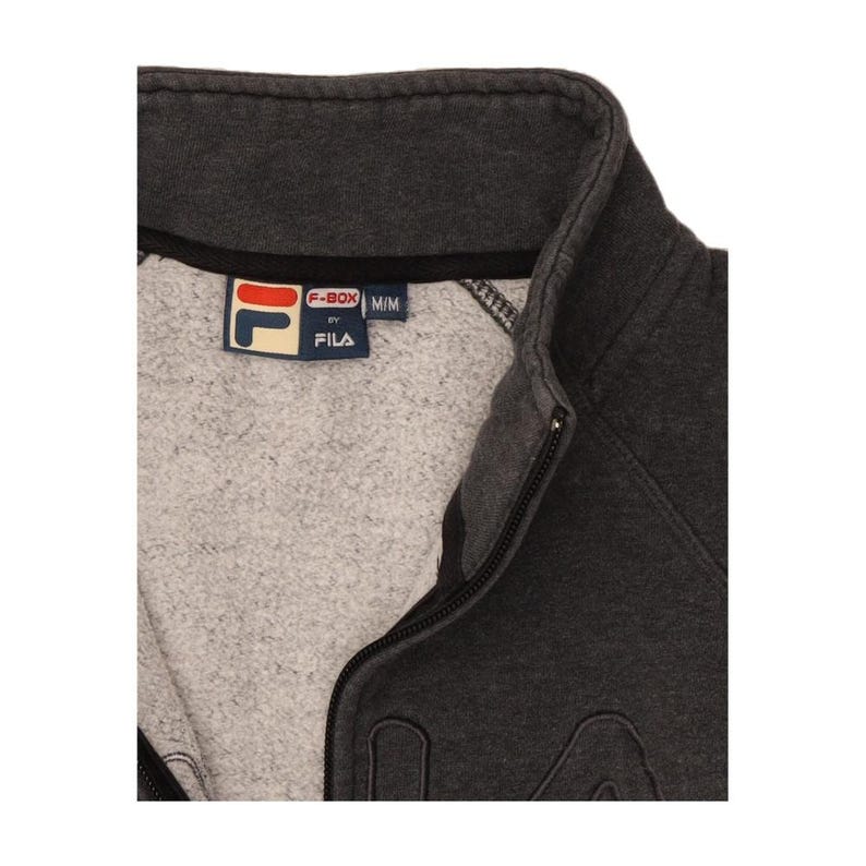 Fila dames trainingsjack met grafische print UK 12 mediumgrijs katoen afbeelding 3