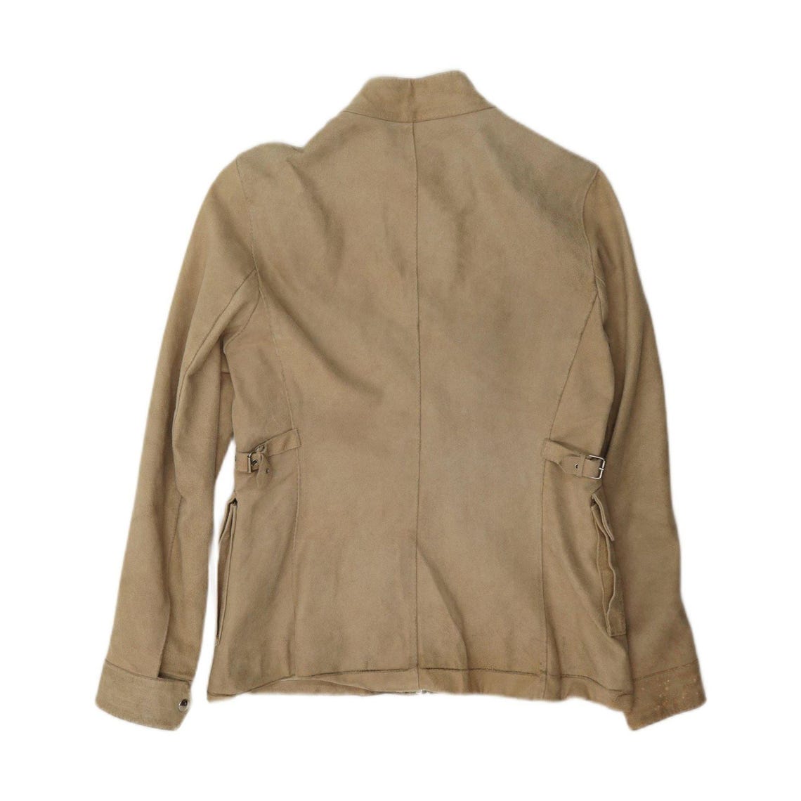 Vintage Womens Suede Jacket UK 14 Large Beige Leather, foto 2 di 4