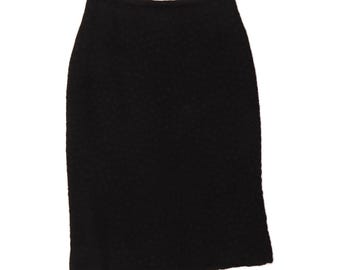 Falda lápiz vintage para mujer, talla IT 40 pequeña, W28, color negro.