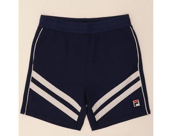Fila mens sport shorts small navy blue striped cotton