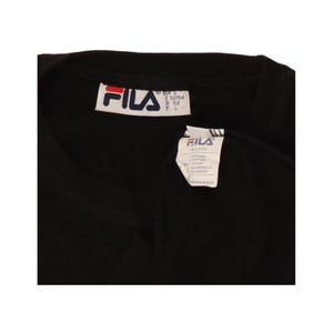 Fila Mens Graphic T-Shirt Top Large Black Cotton image 3