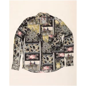 Vintage Mens Shirt Medium Multicoloured Patchwork