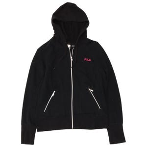 Fila womens zip hoodie sweater UK 16 large black cotton image 1