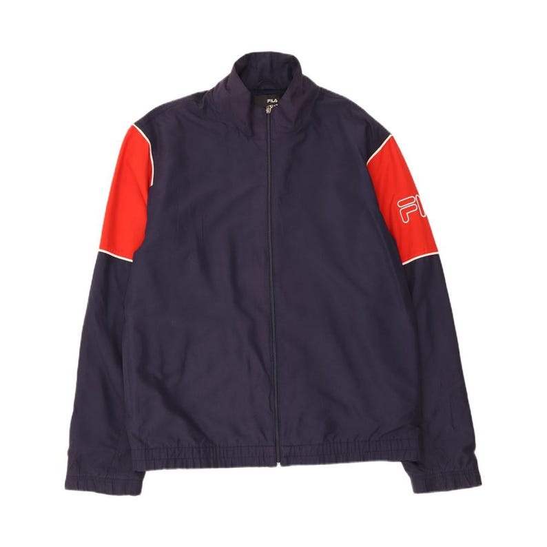 Fila Herren Grafik Trainingsjacke Jacke Large Navy Blau Colorblock Bild 1
