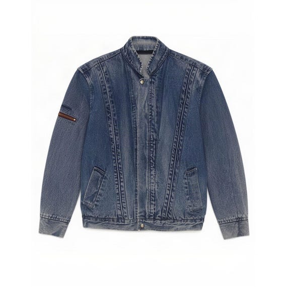 Vintage Mens Denim Jacket UK 38 Medium Blue