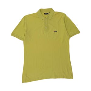 Fila Mens Polo Shirt Medium Green Cotton image 1